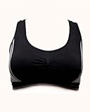 Black Grey Seamless Racer back Sports Bra Cups Included