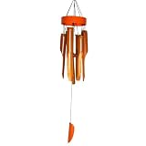 Asli Arts Med Orange Ring Bamboo 24 Inch Wind Chime