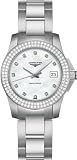 Longines Watches- Longines Conquest Diamond Markers and Diamond Bezel Water Resistant to 300M Women's Watch
