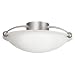 Kichler Lighting 8406NI 3-Light Semi-Flush Ceiling Light, Brushed Nickel with Satin-Etched Glass