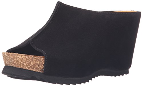 Anyi Lu Women's Sara Platform Slide Sandal, Black Suede, 40 EU/9-9.5 B US