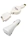 3 EN 1 Charge allume-cigare + charge USB + Transfert USB - Cable USB a enrouleur pour Charger la batterie de votre iPod et Transferer vos donnees, vos musiques via le port USB