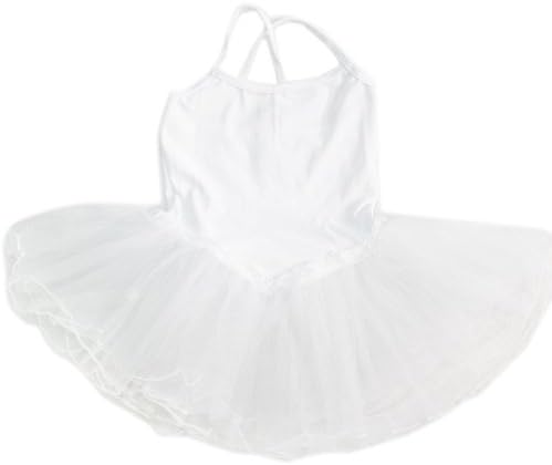 New Dancer Ballet Ballerina Skirt Tutu Leotard Dress for 4-6 Years Old Girl's Children (White)