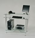 Tempered Glass Computer Desk (Clear Glass) (30" H x 43" W x 24" D)