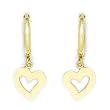 14K Yellow Gold Hollow Heart Huggy Earrings