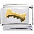 Gold Dog Bone Italian Charm