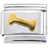 Gold DOG BONE Italian Charm
