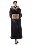 Sheared Mink Fur Coat - Sable Trimmed Hood