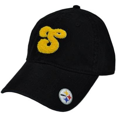NFL Pittsburgh Steelers Black Yellow Womens Ladies Chenille Hat Cap Garment Wash