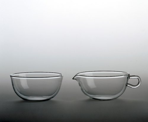 Jenaer Glas Zuckerschale und Sahnegießer EDITION WAGENFELD