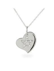 Sterling Silver Starfish Heart Charm Pendant