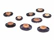 BLACK BRISTLE BRUSH 2 ROW 3" OVERALL, CONVERGING 1-5/8" HUB DIAMETER 11/16" TRIM LENGTH