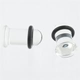 Pair of Clear Glass Single Flared Plugs: 1/2