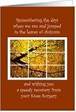 Get Well, Knee Surgery, Golden Autumn Leaves Through Window Card
