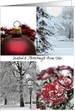 Ohio Season's Greetings - Red Winter collage state specific christmas card Card