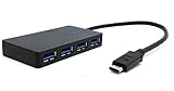 【USBハブ】【IVSO®】USB3.1ハブ 4ポート The New MacBookなど Type C USB 3.1 Hub (ブラック)