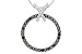1 Carat Black and White Diamond 14K White Gold Circle Pendant w/Chain