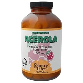 Country Life - Chewable Acerola Vitamin C Complex, 500 mg