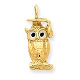 14k Gold Grad. Owl Charm