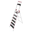 Hailo 8896-001 Alu-Sicherheits-Haushaltsleiter Championsline 225 kg - 6 XXL-Stufen  mit Ausziehbarem Sicherheits-Halteb�gel und Multifunktionsschale