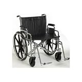Guardian Easy Care 2000HD Heavy-Duty and Extra Wide Wheelchair - Model 20 x 16 Seat Size - Removable Full Padded Arms - Elevating Legrests