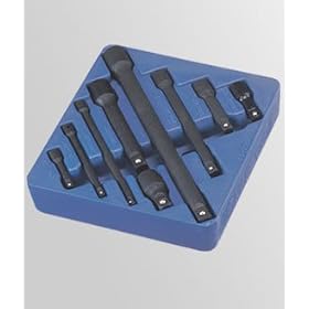 9 Piece 1/4", 3/8" & 1/2" Dr. Impact Extension Bar Set