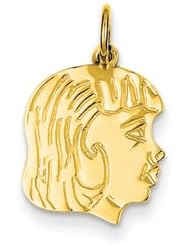 Genuine IceCarats Designer Jewelry Gift 14K Girl Head Charm