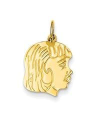 Genuine IceCarats Designer Jewelry Gift 14K Girl Head Charm