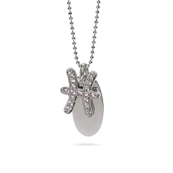 Sterling Silver and CZ Pisces Zodiac Charm Necklace