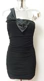 Stunning One Shoulder BLACK,CREAM & PINK Bodycon Front Bow Dress.
