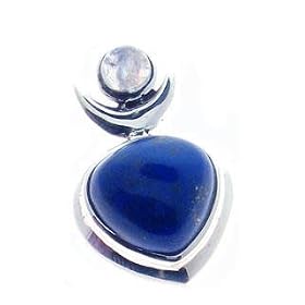 Bountiful Goddess Lapis + Moonstone Pendant by Moonstone Birthstones