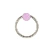 STAINLESS STEEL HOOPS WITH BALL LIGHT PURPLE Gauge: 14, Ball Size: 4mm, Length: 10mm Sold as a Pair