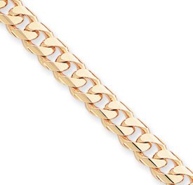 14k 10mm Hand-Rounded Curb Chain Necklace - 22 Inch