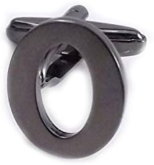 Ainy Initial Cufflinks with Jewelry Case (Alphabet Letter) Gun Metal