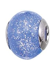 Sterling Silver Blue Flecks Murano Zable Bead BZ2828