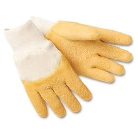Memphis 6830 Rough Texture Natural Latex Palm Coated Gloves with Knit Wrist and Cotton Jersey Blend Shell, Size Large Sold by the Dozen Pairs