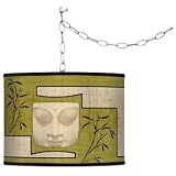 Kabuki Mask Giclee Swag Style Plug-In Chandelier