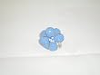 Ring Stretch Enamel Flower with 3 matching crystals BLUE