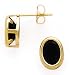 14K OVAL BLACK ONYX EARRINGS 8X6MM