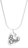 WHITE ICE Sterling Silver DN153 Womens Diamond Heart Inscribed Angel 16 Necklet