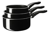 Teflon® Non Stick Saucepan, Set of 3 Colour Black