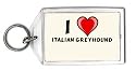 I Love Italian Greyhound Keychain
