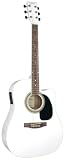Johnson JG-620-CEW 620 Player Series Cutaway Acoustic Electric Guitar, White