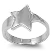 STERLING SILVER RING - Star 3X13mm - Sizes 5-10