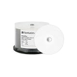 Verbatim DVD+R 4.7GB 8X DataLifePlus White Inkjet Printable, Hub Printable 50pk Spindle