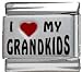 Clearly Charming I Heart My Grandkids Red Heart Laser Italian Charm