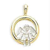 14k Gold Two Tone Angel Charm