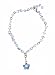 Anklet - A57 - Sized to Fit - Swarovski (tm) Crystal Beads ~ Lt. Sapphire with Crystal Flower Charm