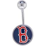 Major League Baseball Logo CURVED Belly Ring - Boston Red Sox