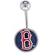 Jewelry : Major League Baseball Logo CURVED Belly Ring - Boston Red Sox